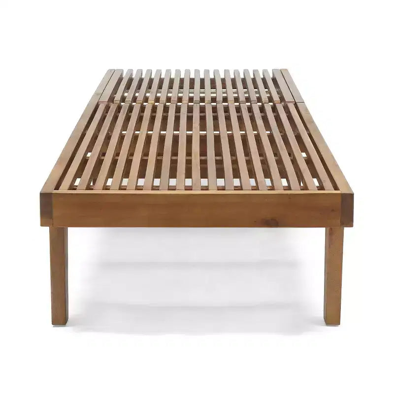 Nadine 3pc Outdoor Acacia Wood Chaise Lounge Set with Cushions - Teak/Orange - Christopher Knight Home