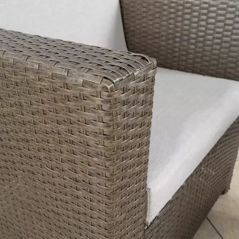 Puerta 4pc Wicker Chat Set & Cover: Steel Frame, Weather-Resistant, Includes Cushions - Christopher Knight Home