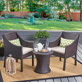 Sagan 3pc Wicker Patio Chat Set: Sturdy Iron Frame & Weather-Resistant Cushions - Christopher Knight Home