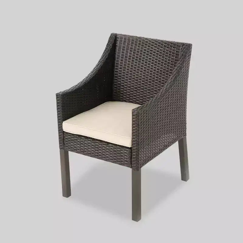 Sagan 3pc Wicker Patio Chat Set: Sturdy Iron Frame & Weather-Resistant Cushions - Christopher Knight Home