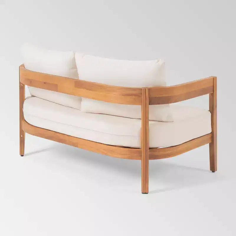 Brooklyn 2pc Acacia Wood Loveseat Set: Outdoor Furniture with Coffee Table - Christopher Knight Home