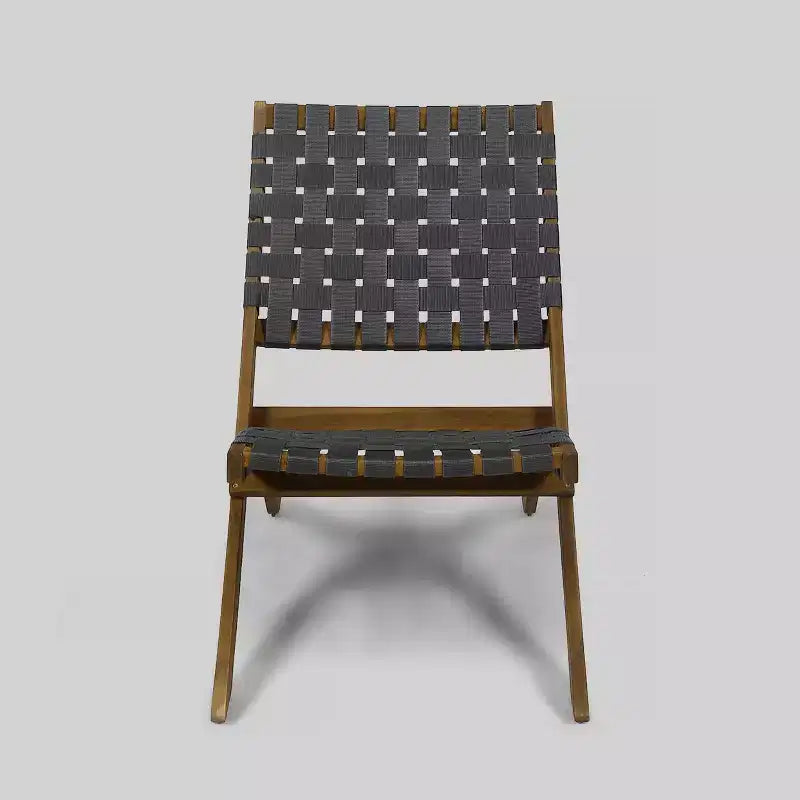 Huntsville 3pc Acacia Wood Foldable Chat Set - Brown Patina/Gray - Christopher Knight Home