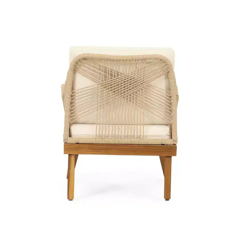 4pc Annisa Outdoor Acacia Wood Set with Cushion: Weather-Resistant, UV Protection - Christopher Knight Home