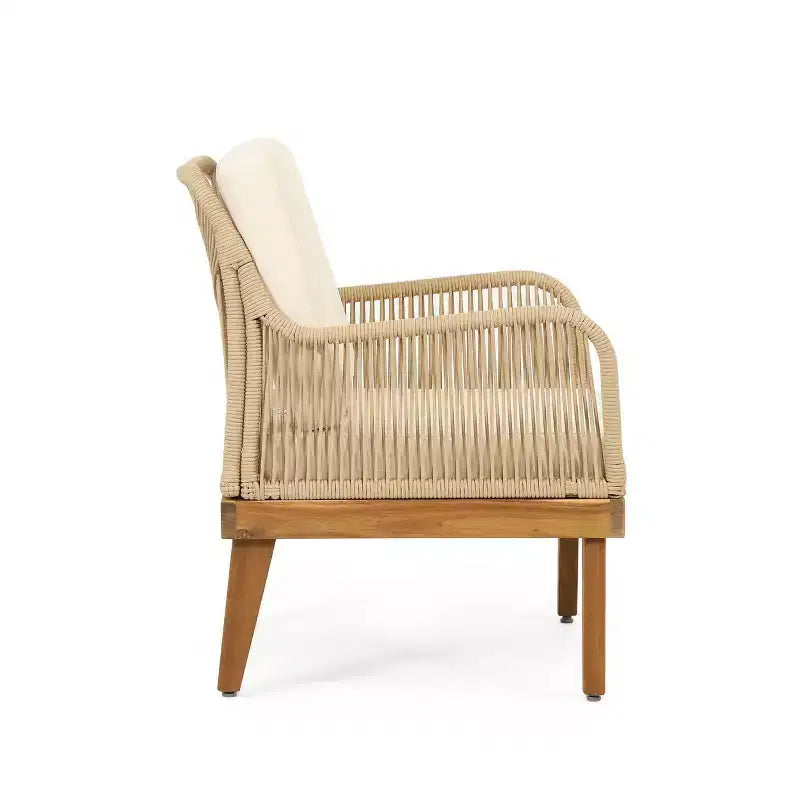 4pc Annisa Outdoor Acacia Wood Set with Cushion: Weather-Resistant, UV Protection - Christopher Knight Home
