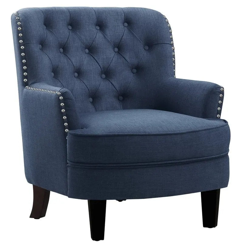 Moser Bay Mignon Poltrona Accent con Schienale Alto Trapuntato, Velluto/Lino, 76 cm