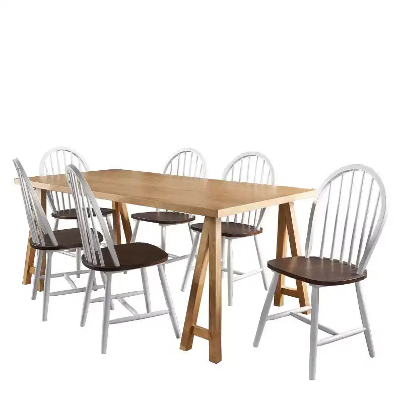 Christopher Knight Home Ansley 7 Pieces Farmhouse Rubber Wood Dining Set