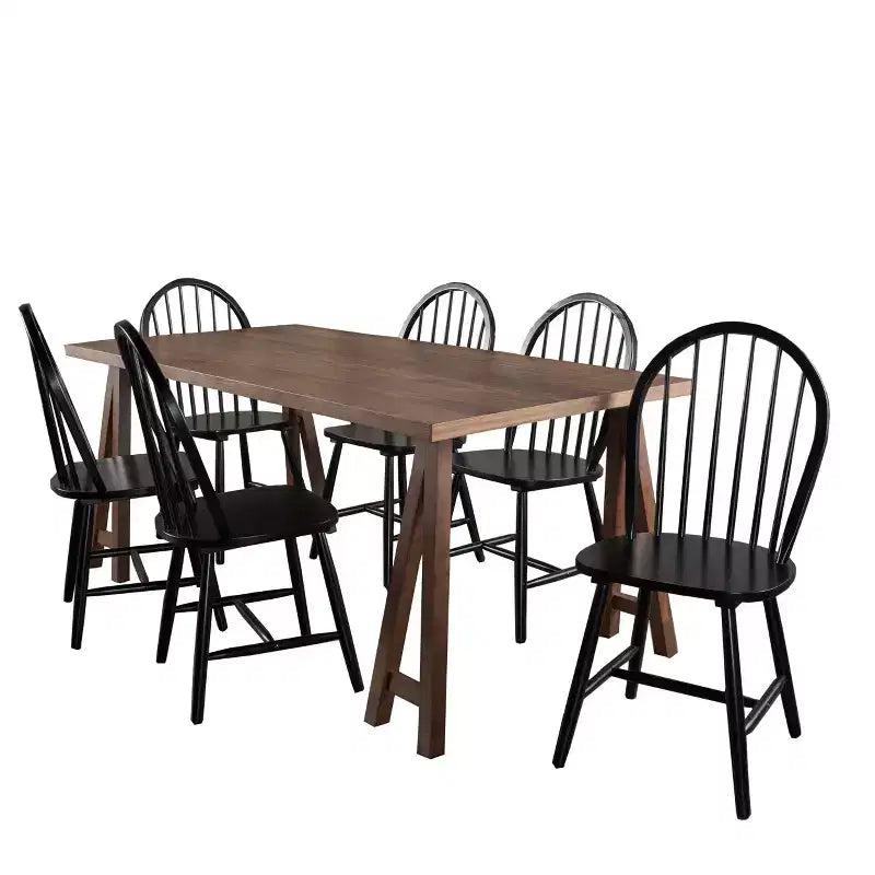 Christopher Knight Home Ansley 7 Pieces Farmhouse Rubber Wood Dining Set