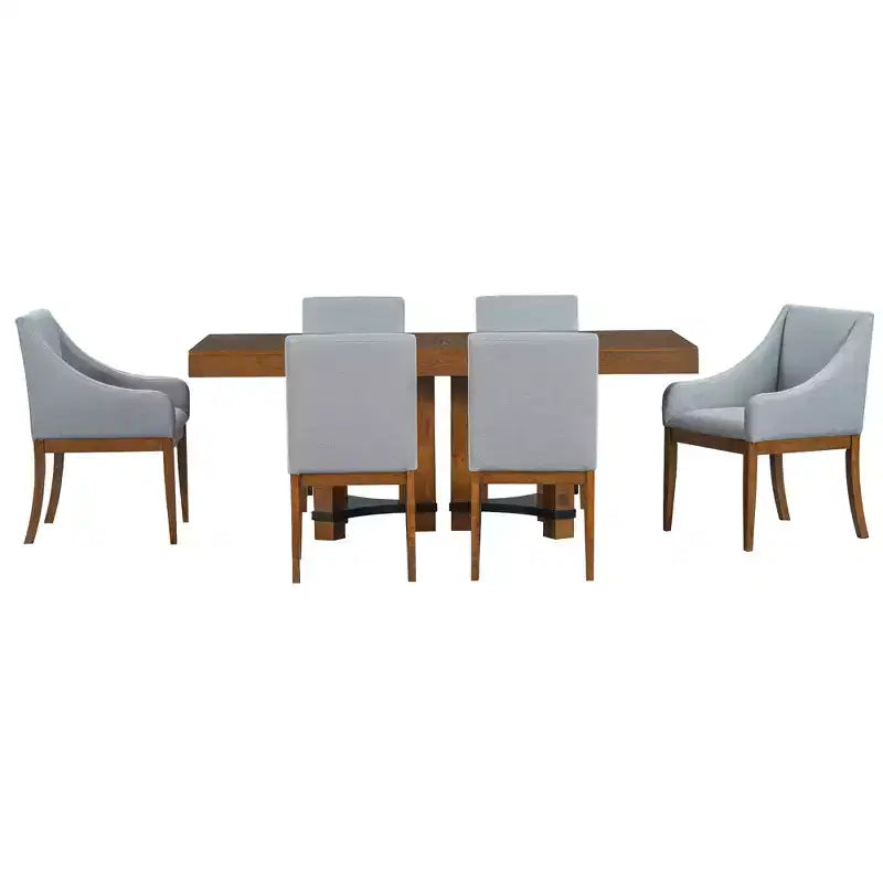 Whisen Rustic 7-Piece Extendable Dining Table Set with 2 Arm Chairs and 4 Armless Chairs