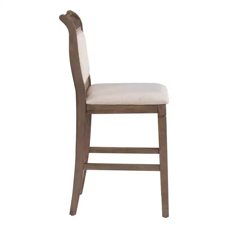 Ensemble de salle à manger 3 pièces Whisen en bois avec table à hauteur de comptoir à rallonges et 2 chaises de salle à manger rembourrées