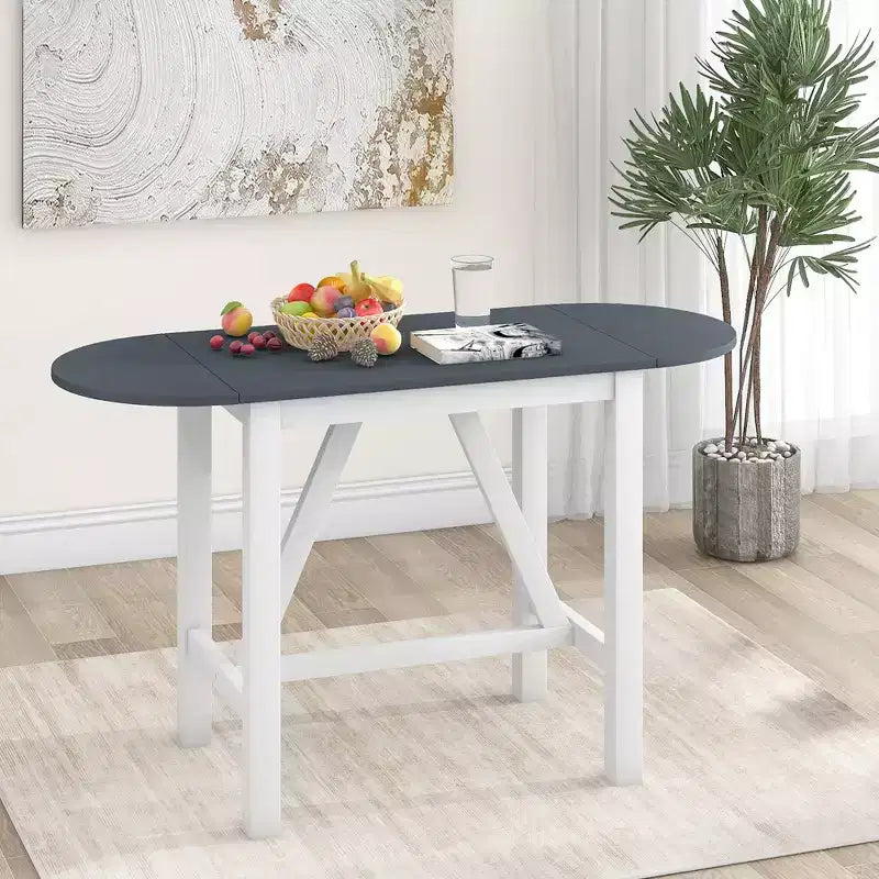 Ensemble de salle à manger 3 pièces Whisen en bois avec table à hauteur de comptoir à rallonges et 2 chaises de salle à manger rembourrées