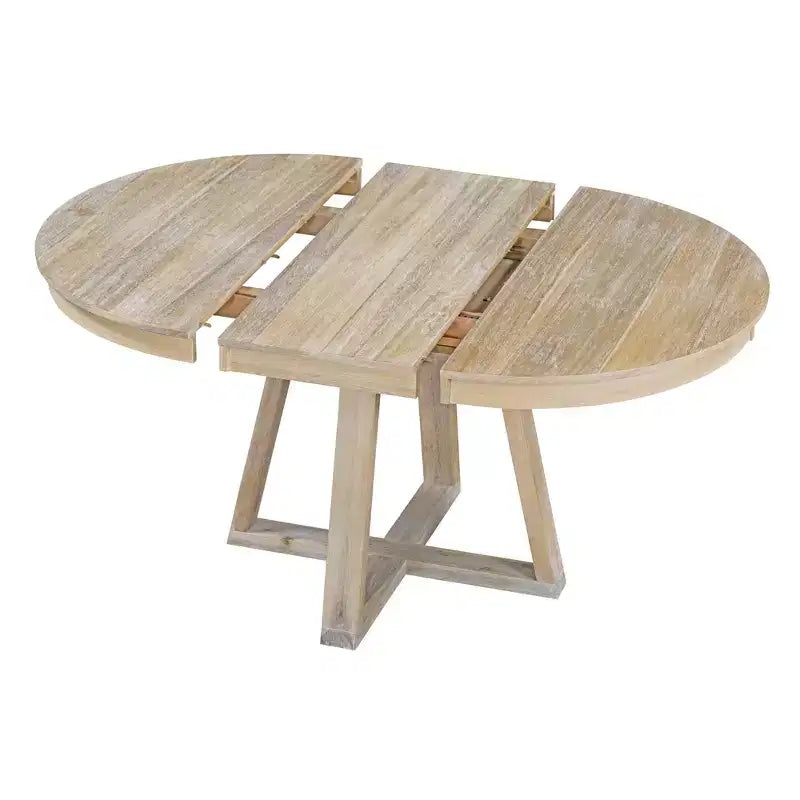 Ensemble de salle à manger extensible Whisen de style rétro 5 pièces avec 4 chaises rembourrées à dossier capitonné