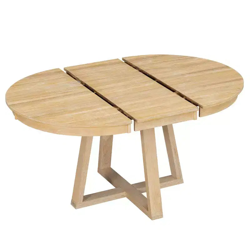 Ensemble de salle à manger extensible Whisen de style rétro 5 pièces avec 4 chaises rembourrées à dossier capitonné
