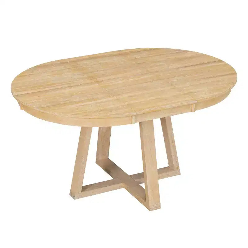 Ensemble de salle à manger extensible Whisen de style rétro 5 pièces avec 4 chaises rembourrées à dossier capitonné