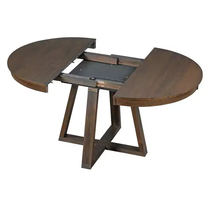 Ensemble de salle à manger extensible Whisen de style rétro 5 pièces avec 4 chaises rembourrées à dossier capitonné