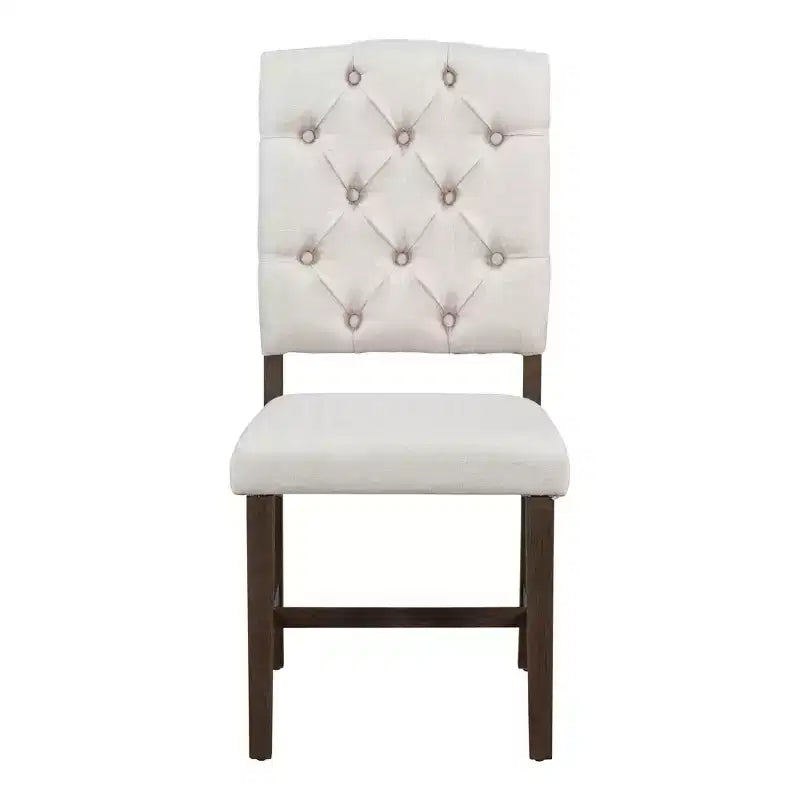 Ensemble de salle à manger extensible Whisen de style rétro 5 pièces avec 4 chaises rembourrées à dossier capitonné