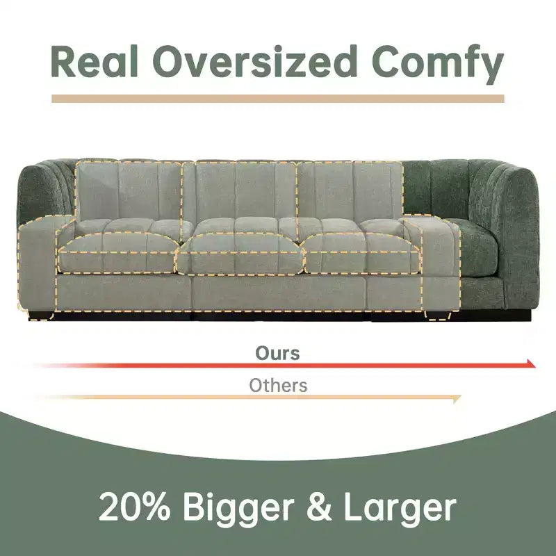 128 Chenille Sectional Couch, 4 Seater L Shape Modular Sofa Set for Living Room Office-Morden Fort