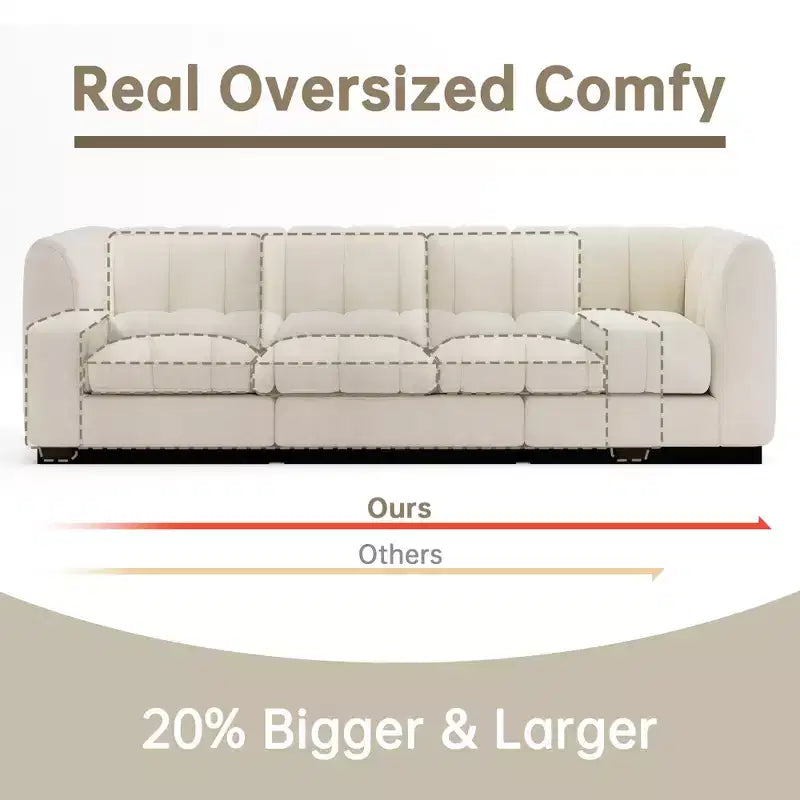 128 Chenille Sectional Couch, 4 Seater L Shape Modular Sofa Set for Living Room Office-Morden Fort