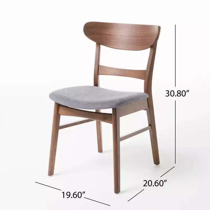 GDFStudio Isador Mid Century Modern 7 Piece Fabric Upholstered Rubberwood Dining Set
