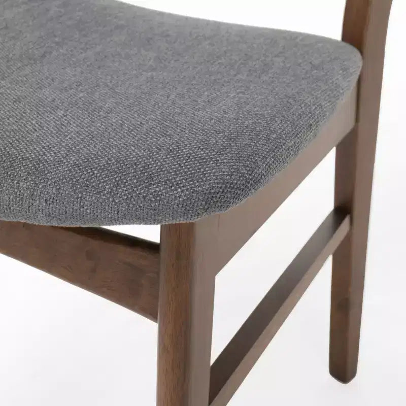 GDFStudio Isador Mid Century Modern 7 Piece Fabric Upholstered Rubberwood Dining Set