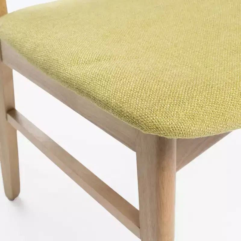 GDFStudio Isador Mid Century Modern 7 Piece Fabric Upholstered Rubberwood Dining Set