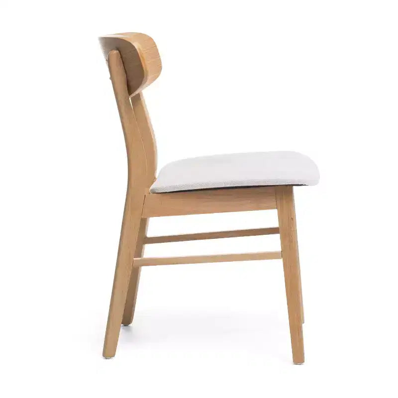 GDFStudio Isador Mid Century Modern 7 Piece Fabric Upholstered Rubberwood Dining Set