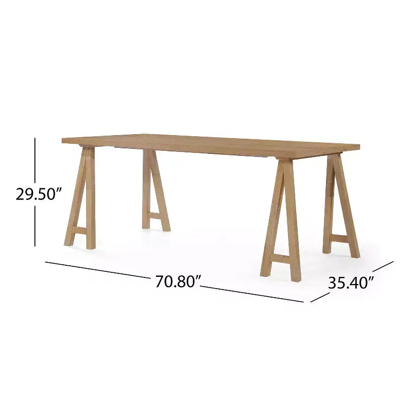 GDFStudio Isador Mid Century Modern 7 Piece Fabric Upholstered Rubberwood Dining Set