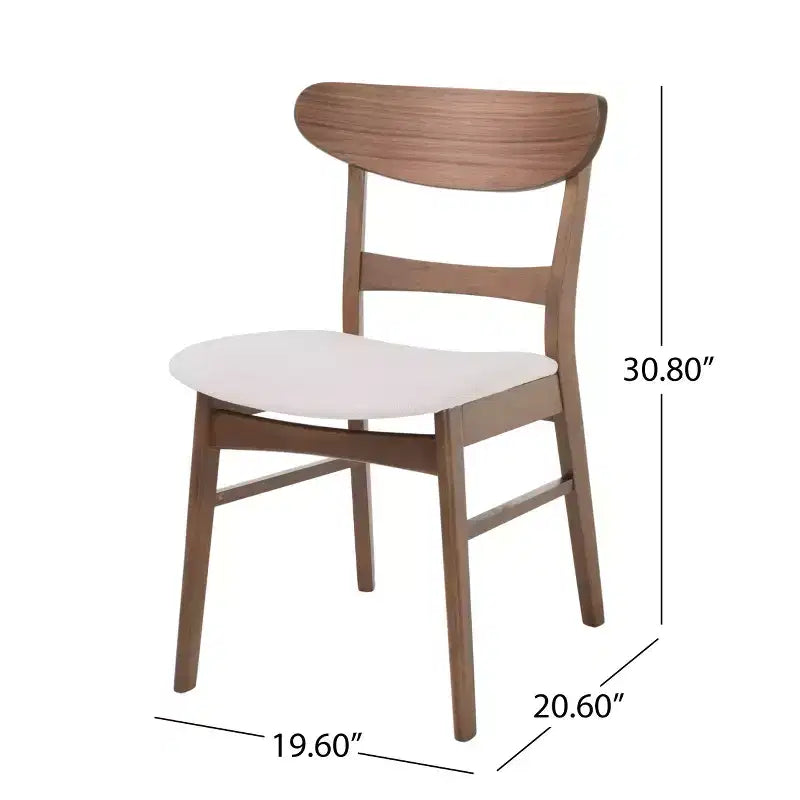 GDFStudio Isador Mid Century Modern 7 Piece Fabric Upholstered Rubberwood Dining Set