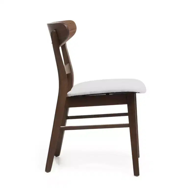 GDFStudio Isador Mid Century Modern 7 Piece Fabric Upholstered Rubberwood Dining Set