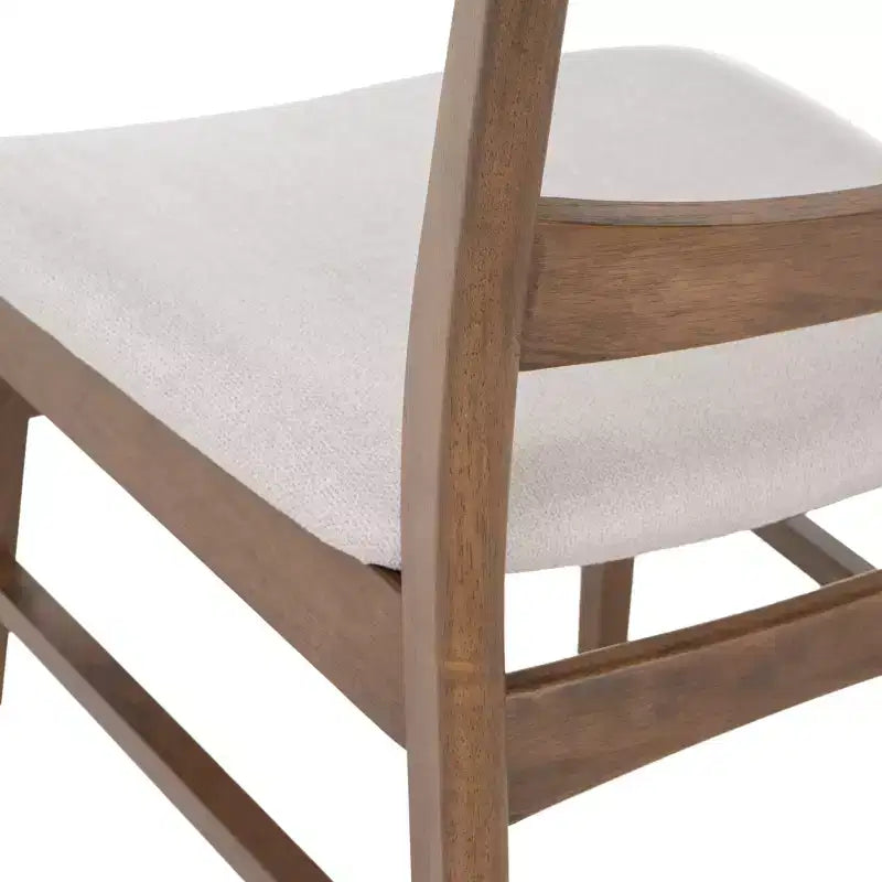 GDFStudio Isador Mid Century Modern 7 Piece Fabric Upholstered Rubberwood Dining Set