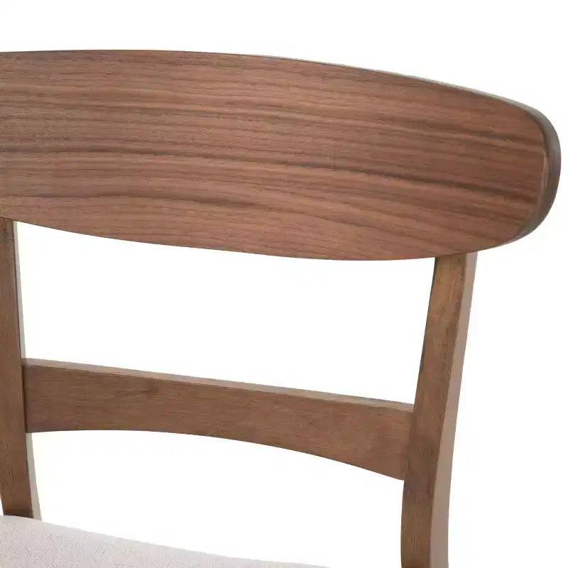 GDFStudio Isador Mid Century Modern 7 Piece Fabric Upholstered Rubberwood Dining Set