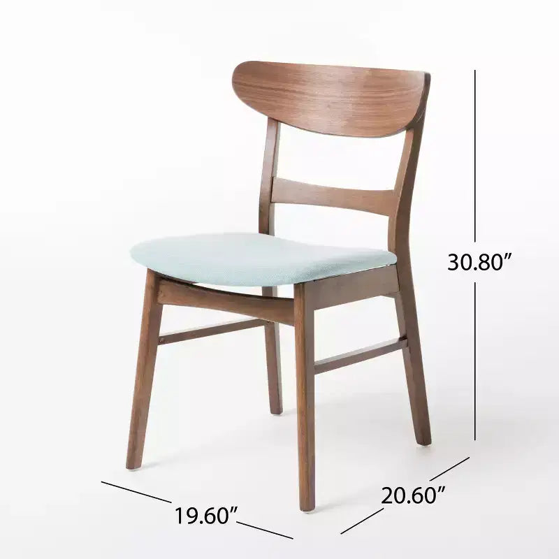 GDFStudio Isador Mid Century Modern 7 Piece Fabric Upholstered Rubberwood Dining Set
