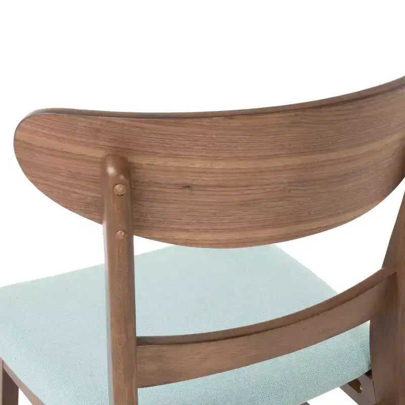 GDFStudio Isador Mid Century Modern 7 Piece Fabric Upholstered Rubberwood Dining Set