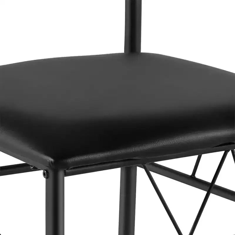 Ensemble de salle à manger 5 pièces VECELO avec table en verre et 4 chaises rembourrées, ensemble de table rectangulaire de cuisine marron/noir