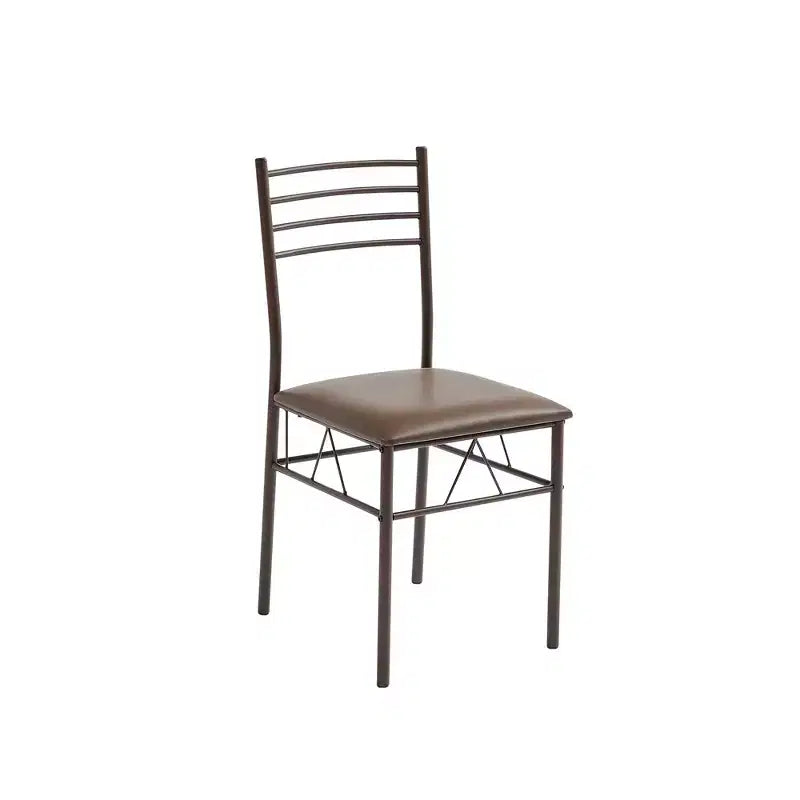Ensemble de salle à manger 5 pièces VECELO avec table en verre et 4 chaises rembourrées, ensemble de table rectangulaire de cuisine marron/noir