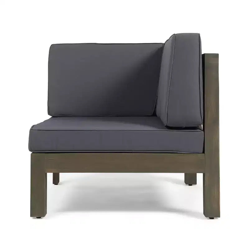 GDFStudio Keith Outdoor Acacia Wood Loveseat and Coffee Table Set with Cushions