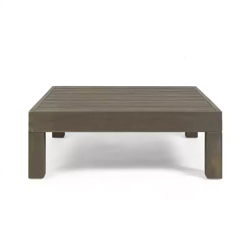 GDFStudio Keith Outdoor Acacia Wood Loveseat and Coffee Table Set with Cushions