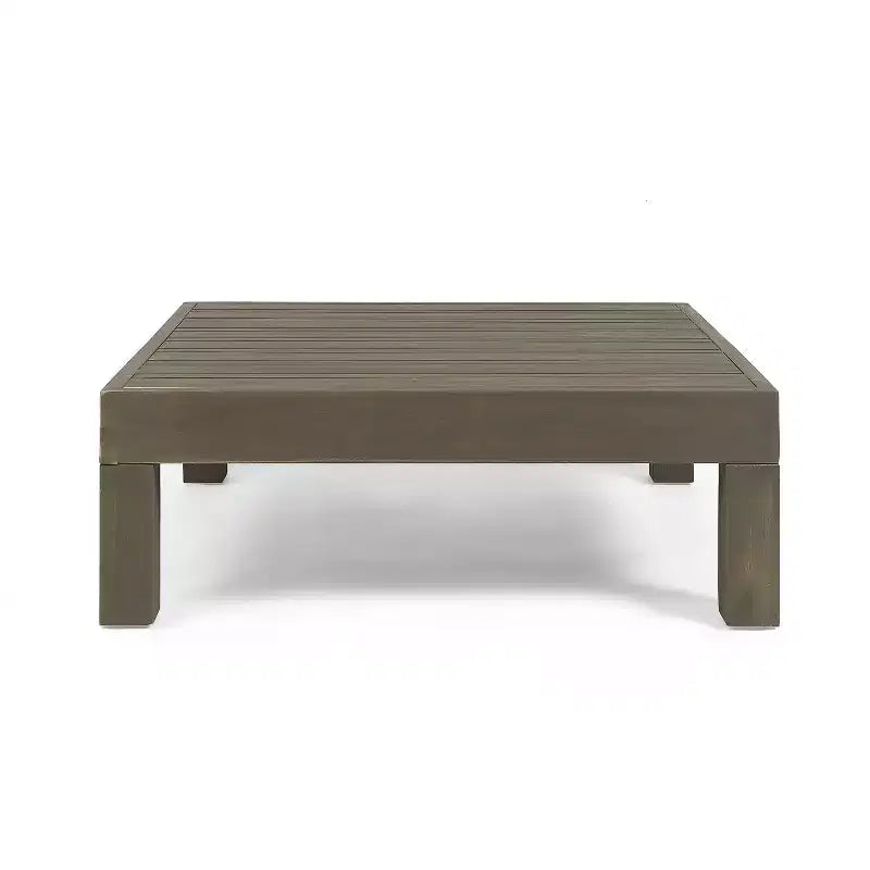 GDFStudio Keith Outdoor Acacia Wood Loveseat and Coffee Table Set with Cushions