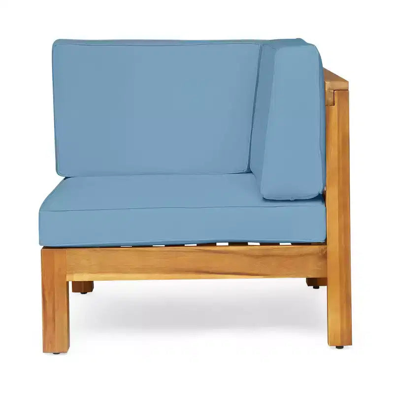 GDFStudio Keith Outdoor Acacia Wood Loveseat and Coffee Table Set with Cushions