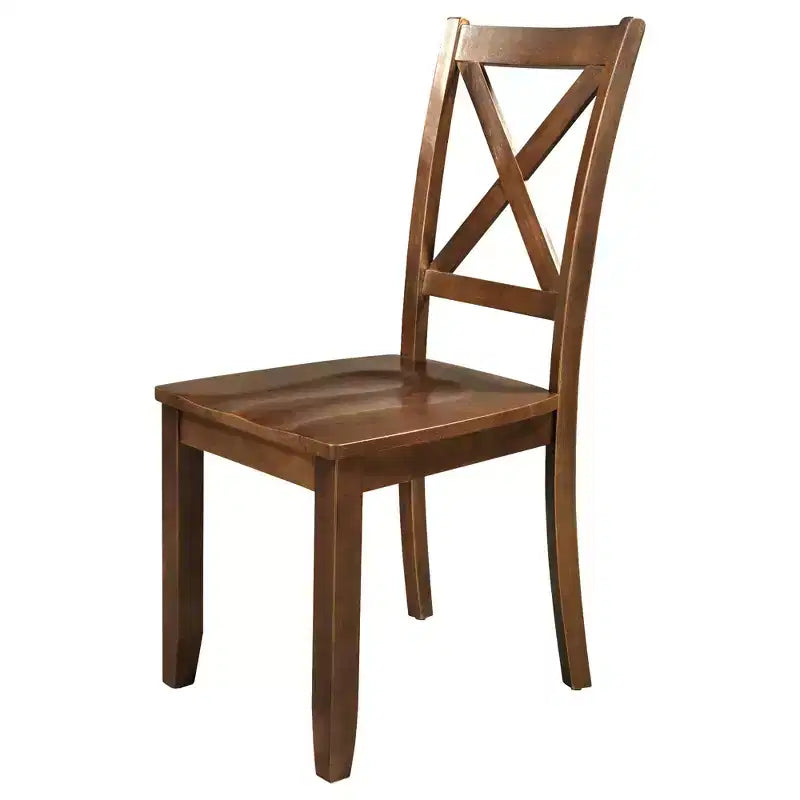 Ensemble de salle à manger Whisen 3 pièces avec table pliante en bois et 2 chaises à dossier en X
