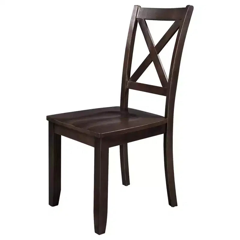 Ensemble de salle à manger Whisen 3 pièces avec table pliante en bois et 2 chaises à dossier en X