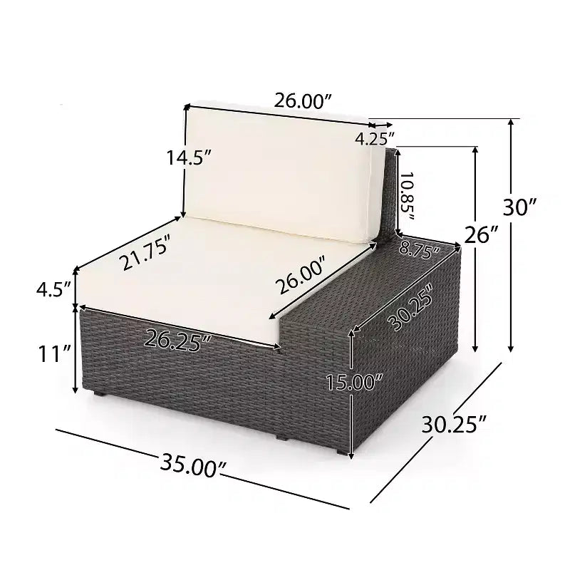 Christopher Knight Home Felicity 6-Piece Outdoor Wicker Sectional Conversation Set with Cushions