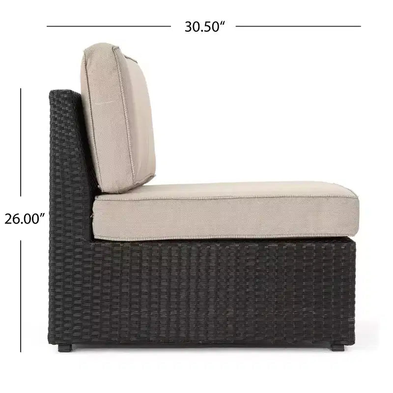 Christopher Knight Home Felicity 6-Piece Outdoor Wicker Sectional Conversation Set with Cushions