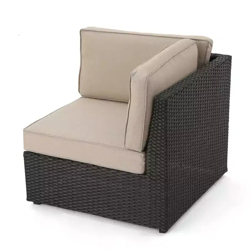 Christopher Knight Home Felicity 6-Piece Outdoor Wicker Sectional Conversation Set with Cushions