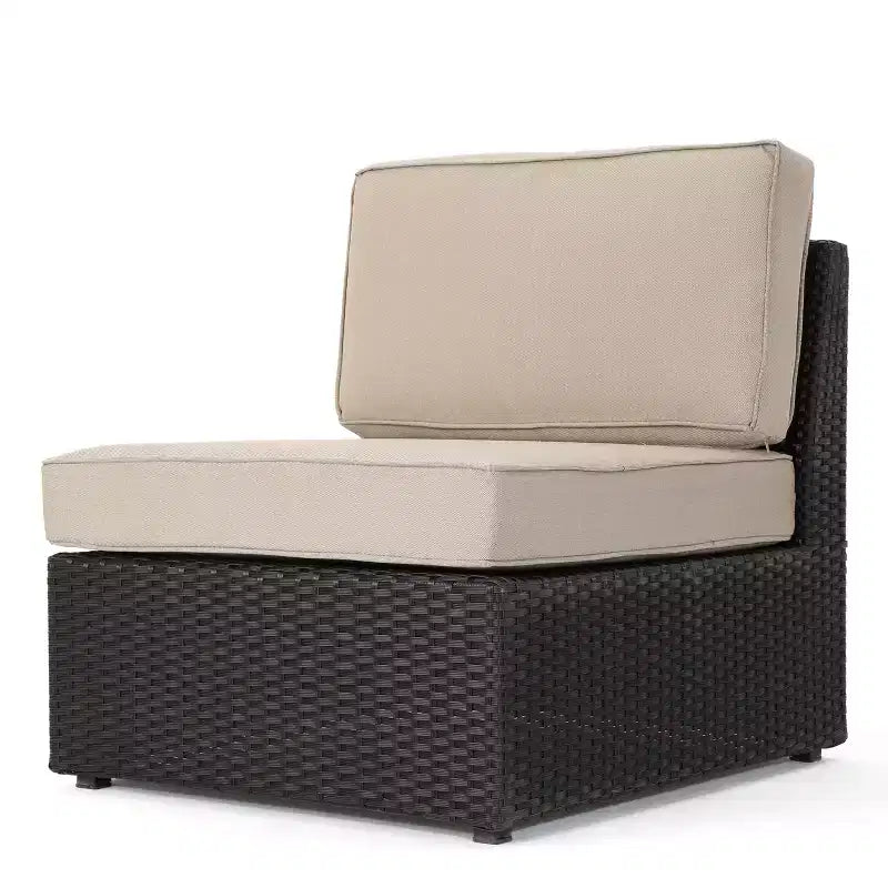 Christopher Knight Home Felicity 6-Piece Outdoor Wicker Sectional Conversation Set with Cushions