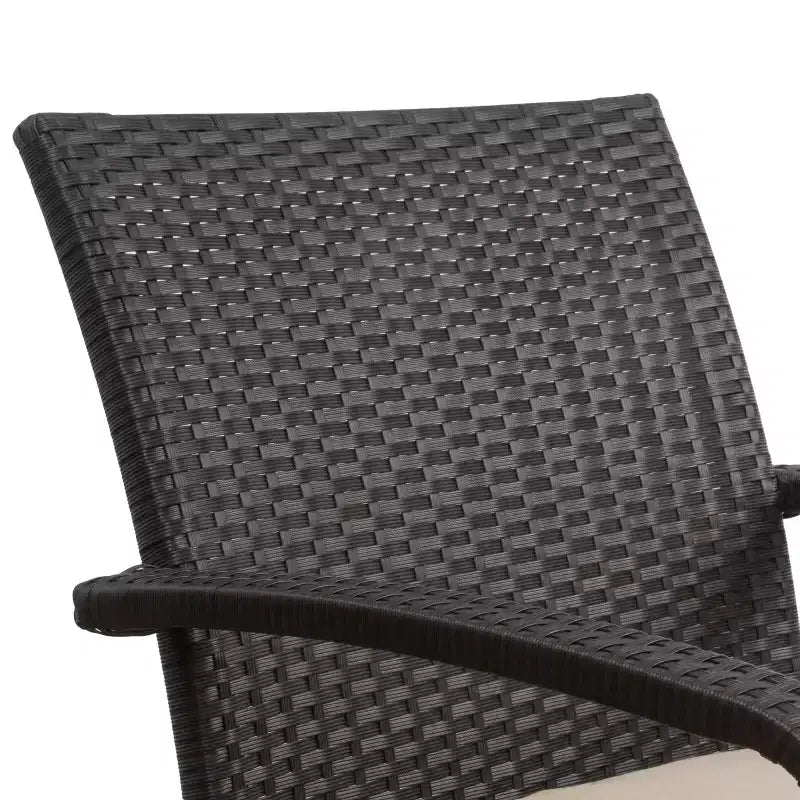 GDFStudio Kilburn Outdoor Wicker 6 Seater Chat Set with Water-Resistant Cushion