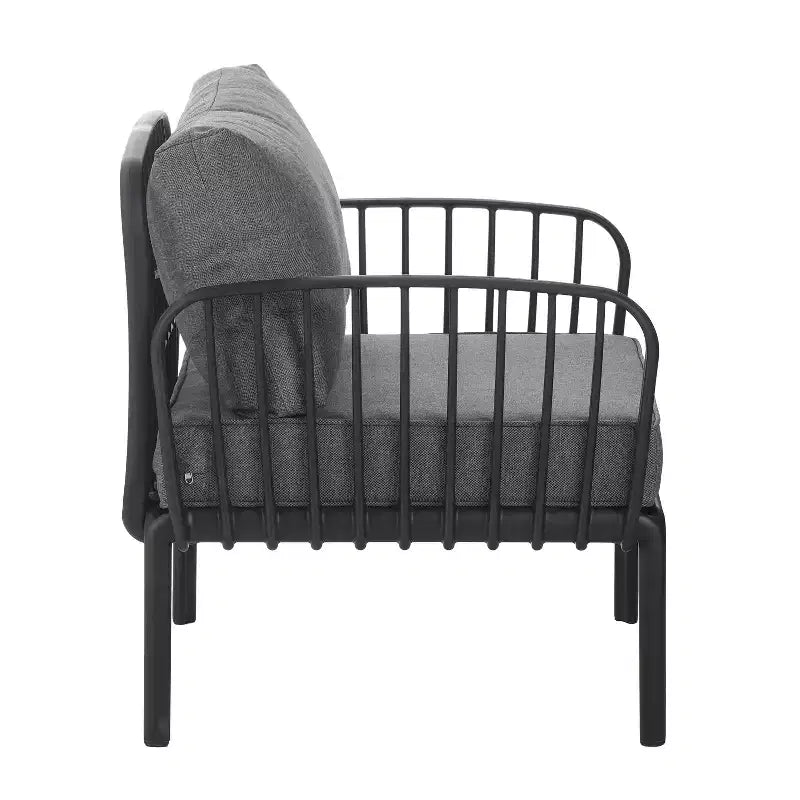 Christopher Knight Home Leah 4 Seater Outdoor Plastic and Glass Conversation Sets with Cushions