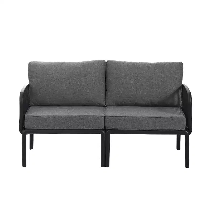 Christopher Knight Home Leah 4 Seater Outdoor Plastic and Glass Conversation Sets with Cushions