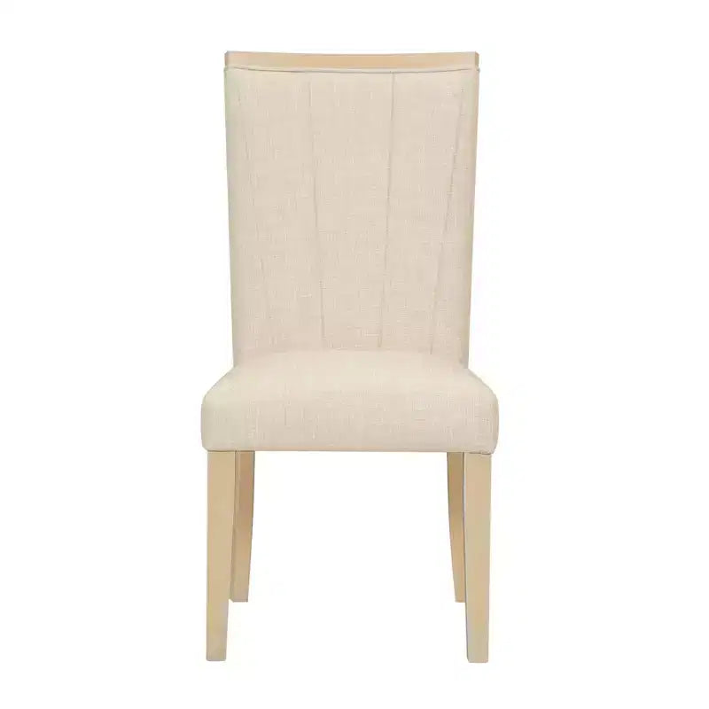 6 Piece Extendable Dining Table Set Dining Set with Removable Leaf, 4 Upholstered Dining Chairs and Bench, Natural+Beige - ModernLuxe