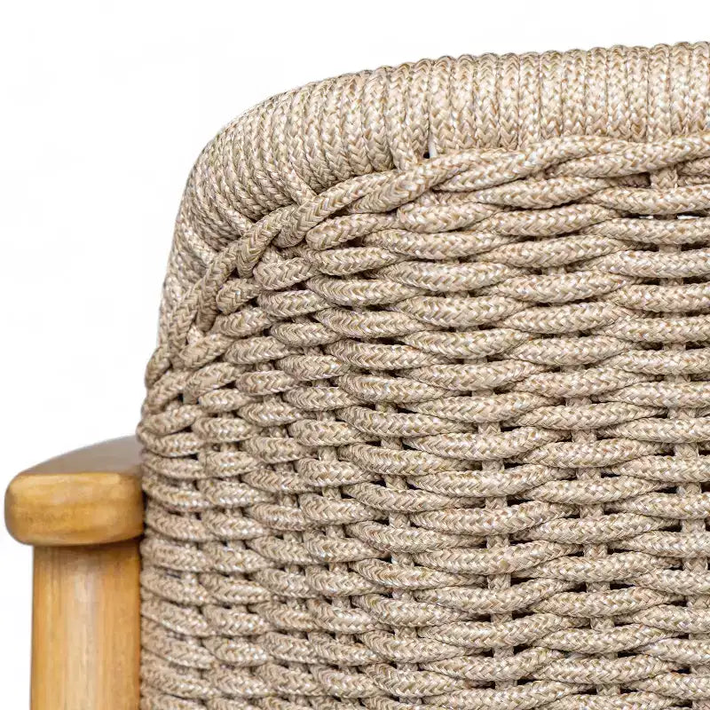 Christopher Knight Home Adrian 2 Piece Patio Woven Rope Acacia Wood Seating Set, Brown