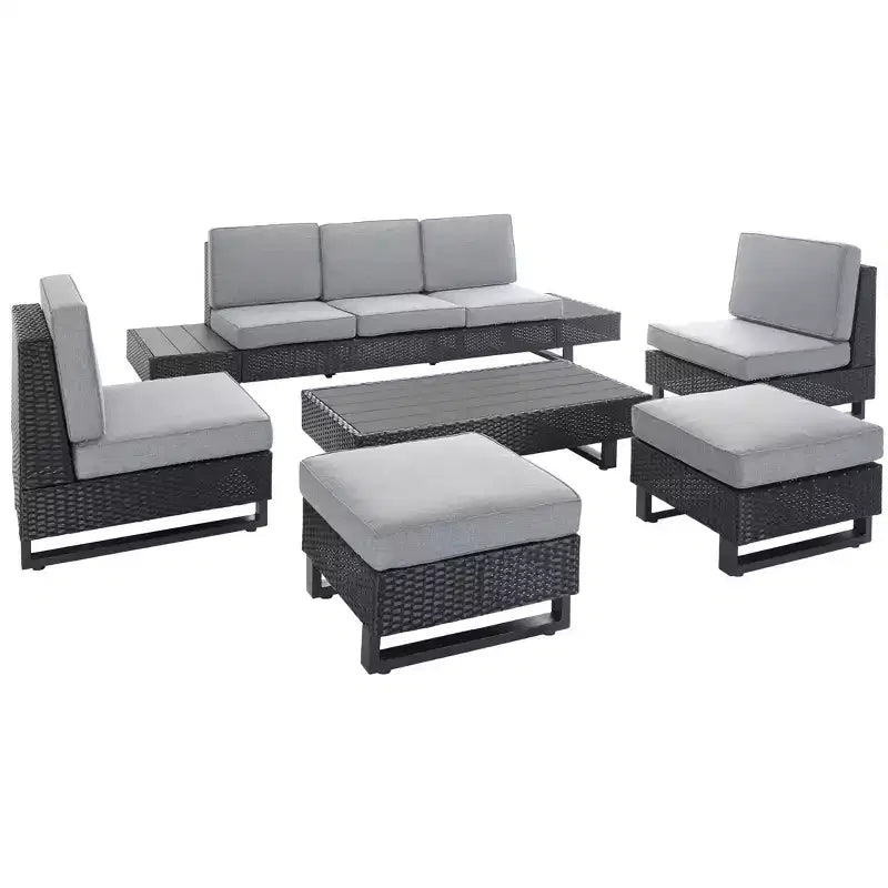 Dumont 6 Piece Living Set - Indoor/Outdoor - PAT7732 - Grey/Grey - Safavieh